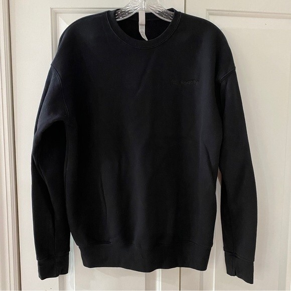 RARE Embroidered Spotify Black Pullover Sweatshirt M - Picture 1 of 5